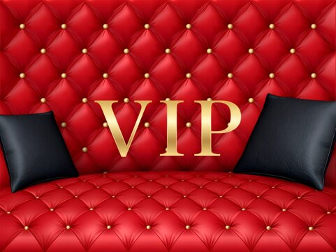 VIP lounge red tufted sofa background