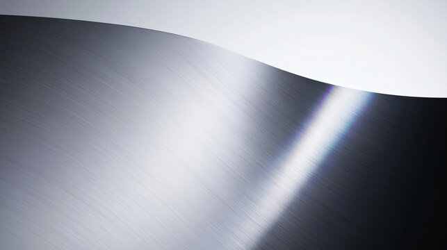 Curved Brushed Metal Surface with Light Reflection