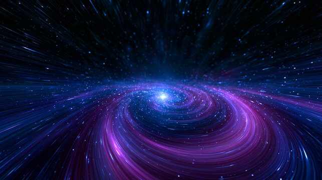 Glowing Cosmic Spiral Galaxy Swirl in Deep Space