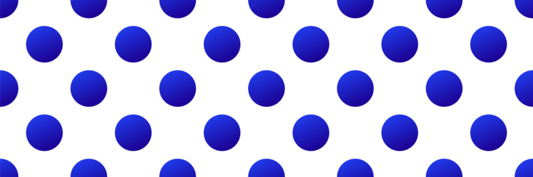 Seamless polka dot pattern with gradient blue round circles.