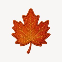 Obraz premium Embroidered autumn maple leaf illustration.