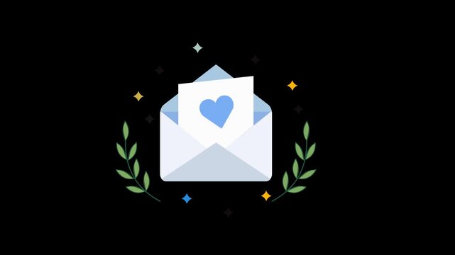 Animation of the letter's contents emerging from the envelope