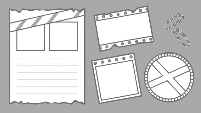 Torn Paper Frames and Ripped Edge Scrapbook Label Set, Vintage Grunge Vector Collection