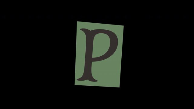 Letter P Cutout Animation. Uneven Edge Paper Jitter