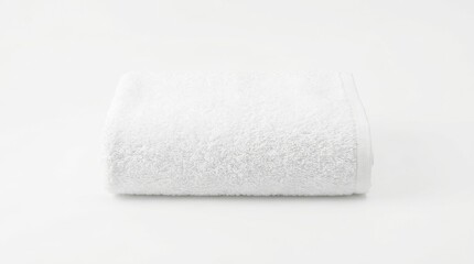 Obraz premium White folded towel resting on a clean white surface