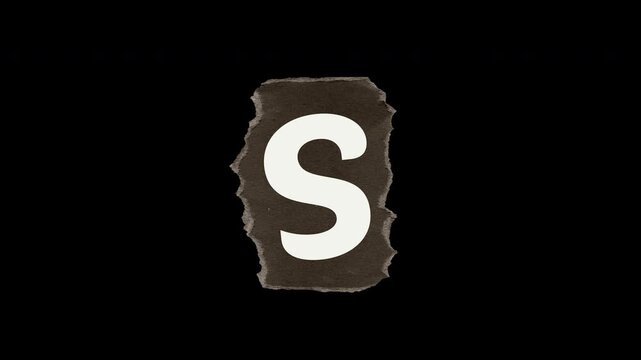 Letter S Stop Motion Paper Cutout. Vintage Zine Trembling