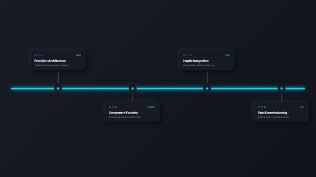 Dark Neumorphism Soft UI Embossed Steps Timeline Animation