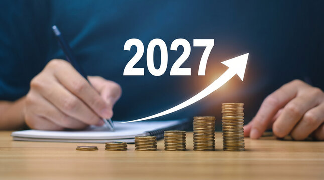 2027 Financial Growth and Wealth Planning with Rising Coin Investment Chart
