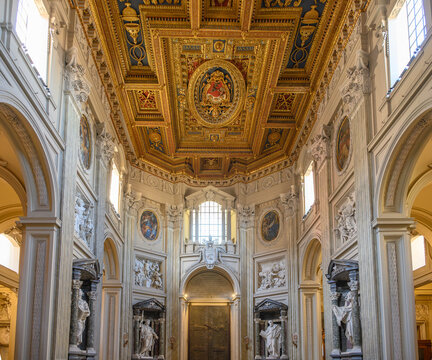 Interior of the Archbasilica of Saint John Lateran in Rome, Italy