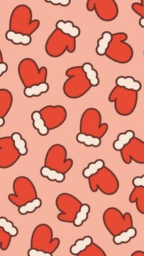 Festive red mittens pattern