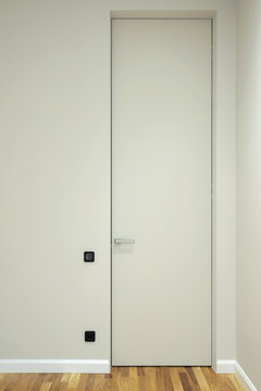 Minimalist flush door in apartment