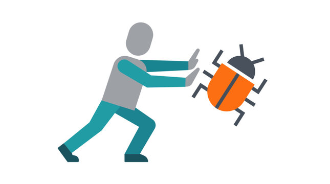 Concept of Software Debugging and Malware Protection Icon