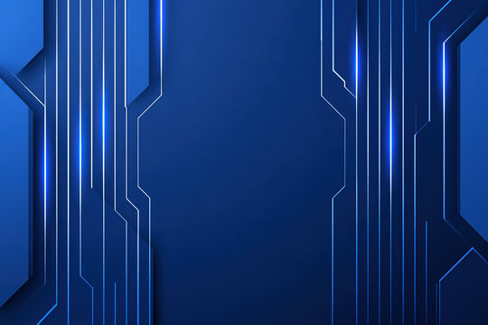Modern blue business background with illuminated lines and shadows