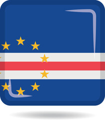 Obraz premium Square shape icon of the national flag of Cape Verde Vector illustration