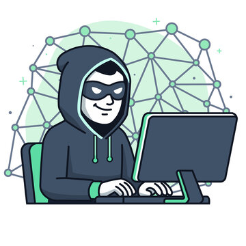 悪事を働くハッカー（ネットワーク）