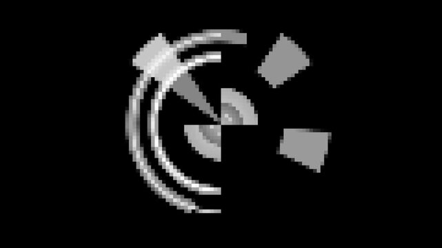 Clockwork style and circle geometric shapes spinning animation