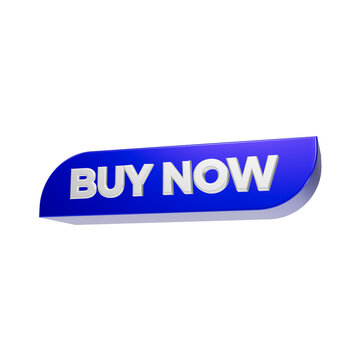 3d blue buy now button with white bold letters isolated on dark background, for e-commerce sites, blue button isolated on a transparent background