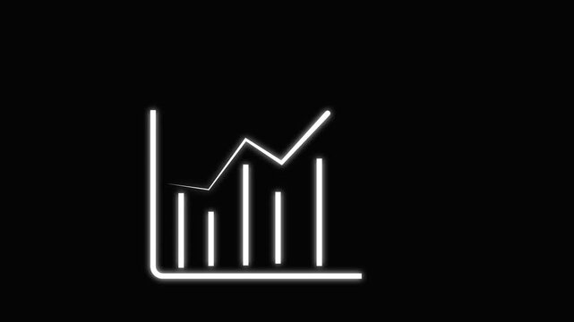 chart animated outline icon with alpha channel. chart 4k video animation for web, mobile and ui design