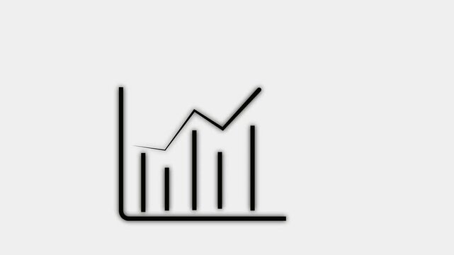 chart animated outline icon with alpha channel. chart 4k video animation for web, mobile and ui design
