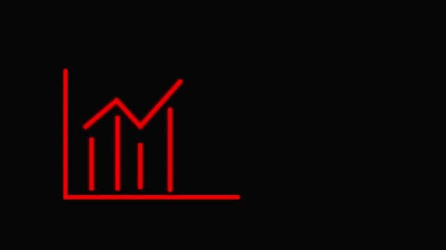 chart animated outline icon with alpha channel. chart 4k video animation for web, mobile and ui design