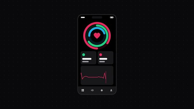 Smart wellness app interface on smartphone showing location biometric security and audio tracking