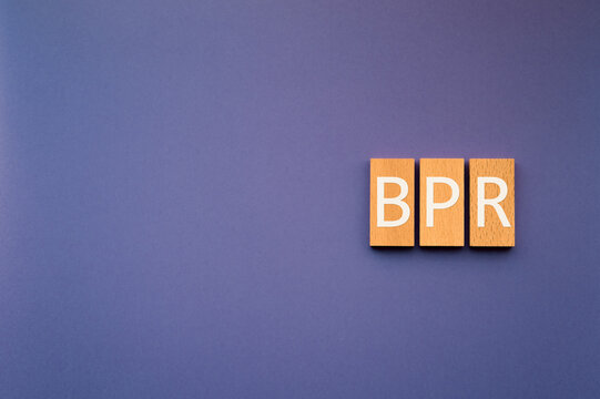BPR Concept Visualized with Wooden Blocks &mdash; ideal eye-catcher for digital transformation and operational excellence articles