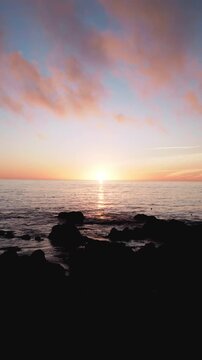 view of sunset over ocean