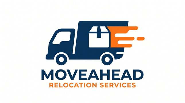 Moving truck relocation service logo