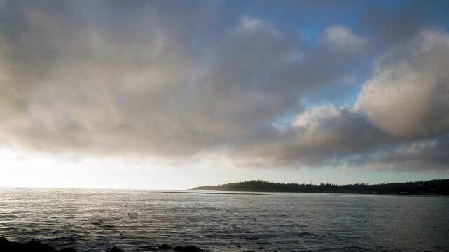 view of sunset over ocean