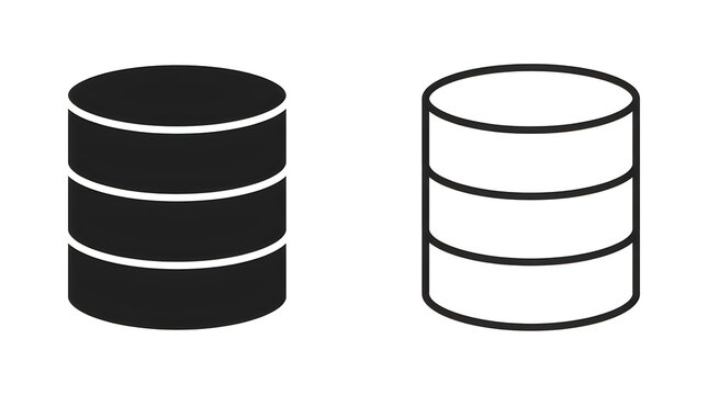 Two database icons with different fill styles