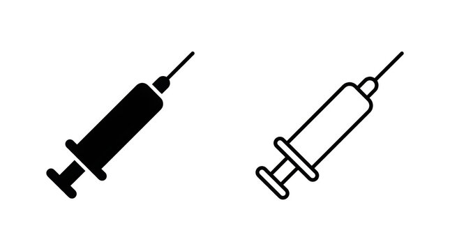 Simple syringe icons in black and white