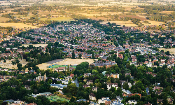 Malvern in the shadow of North Hill,Worcestershire, England, United Kingdom.