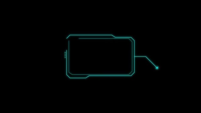 futuristic hud callout frame with neon blue interface design