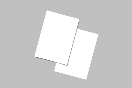 Flyer A4, A5 White vertical paper sheet Mockup, letter or invitation Blank