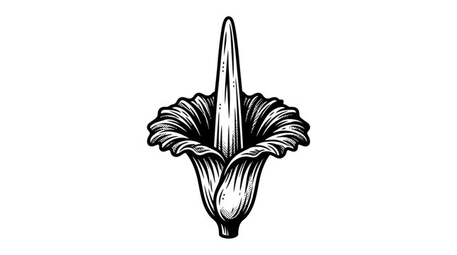 Titan Arum corpse flower engraving.