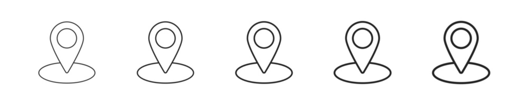 Waypoint vector icon in minimalist line style. Clean editable stroke illustration with geometric design and monochrome appearance, isolated on white background