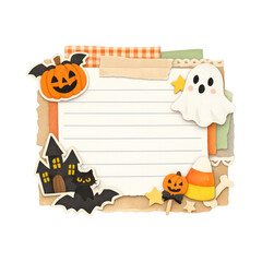 Fototapeta premium PNG Halloween-themed note paper illustration.