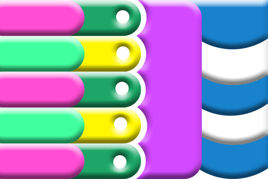 3D Colorful Modular Beveled Bars and Tabs Background