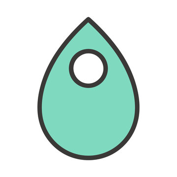 Teardrop shape with circle inside