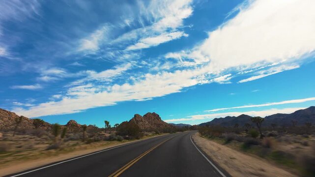 Joshua Tree National Park POV Drive Through Desert Rock Formations