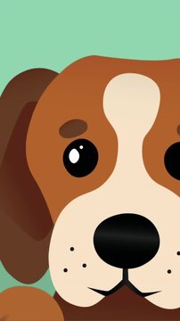 Animation of brown dog icon on green black background
