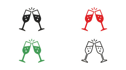 Fototapeta premium Two wine glasses clinking in celebration