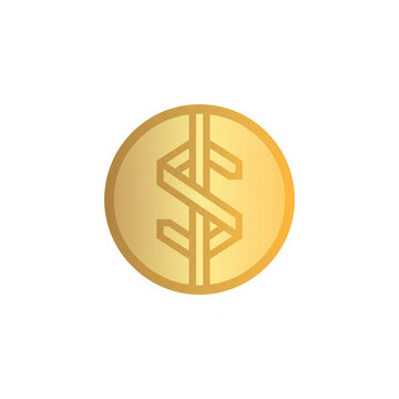 Dollar Coin Logo Vector Icon Gold Yellow Finance 