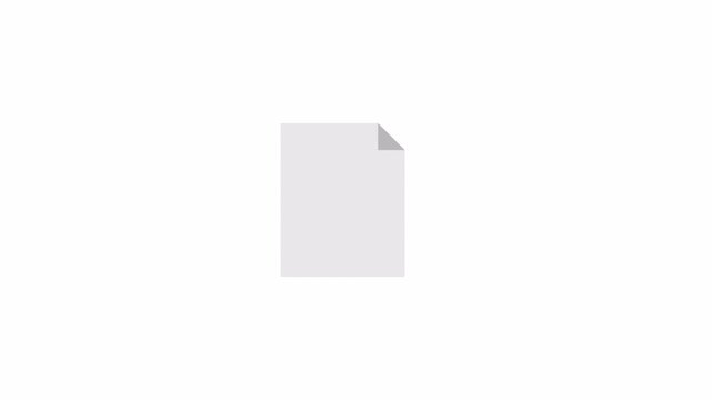PDF File Icon Animation on White Background