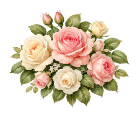 Naklejka premium PNG Elegant vintage floral bouquet illustration.