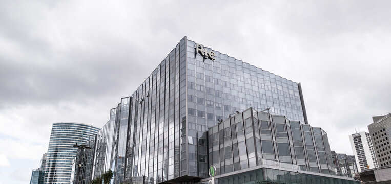 PARIS, FRANCE - SEPTEMBER 1, 2026 - RTE Palatin building standing tall in the modern La Defense business district
