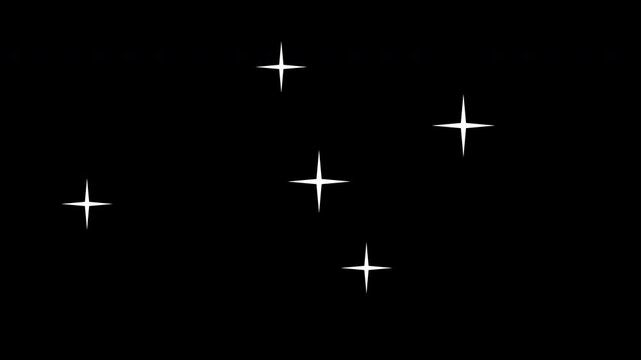 Animation of Some Sparkle Gliter Star Perfect For Overlay Video Or Template Clean White Loop Transparent Background