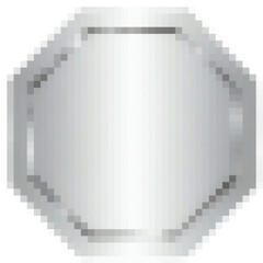 Obraz premium pixel octagon silver metal plate
