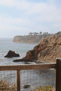 Rocky Coastal Cliffs and Ocean Landscape California Coastline in Rancho Palos Verdes