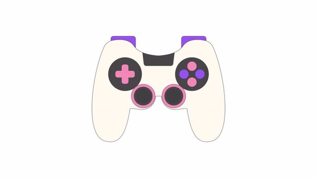 Minimalist 2D Animated Game Controller Icon on White